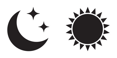 Sun icon and moon icon.