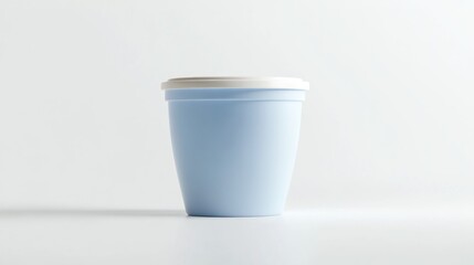 Pale Blue Plastic Cup with Lid Mockup