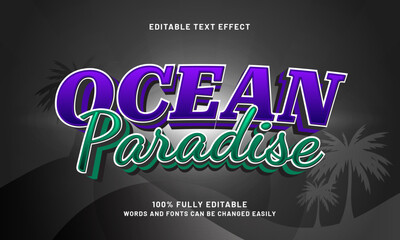 ocean paradise editable text effects with a beach and sunset theme