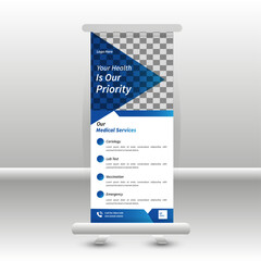 Business agency Corporate roll up banner design or pull up banner template and stand design, advertisement, flyer design, display vector illustration