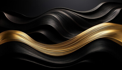abstract black and gold heritage with wavy strains
