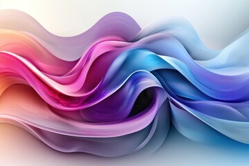 Colorful abstract waves flowing on light background, dynamic motion design element