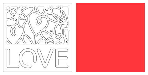 Love Card Svg, Valentine Card Layered