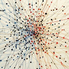 Abstract network connections, data flow visualization, digital technology, background complexity, for tech presentations