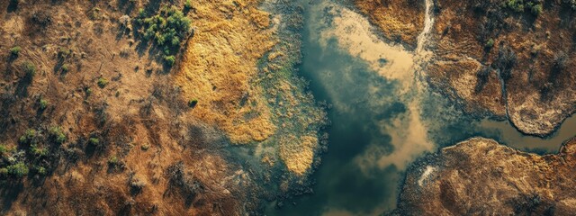 Dried-up lakes and rivers illustrate water scarcity caused by rising temperatures in a once-thriving ecosystem