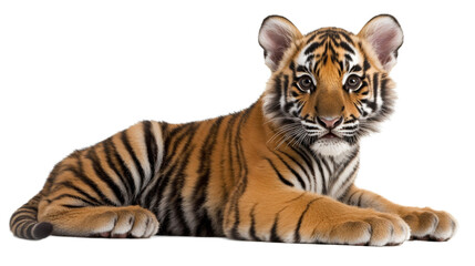 Naklejka premium Cub tiger, isolated on transparent background