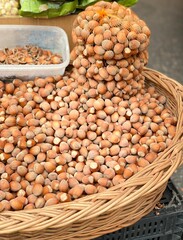 hazelnuts in a basket