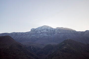 Majestic Snowy Peaks of Alburni Mountains in Winter Splendor