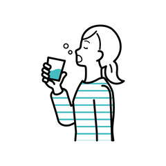 prevention Illustration of woman gargling.
