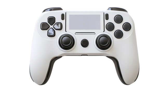 Dual-joystick gaming controller, isolated on transparent or white background
