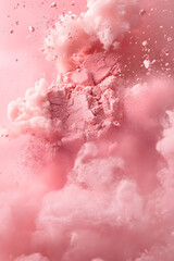 Obraz premium Ethereal Swirls: A Dreamy Dance of Blush and Highlighter in Air