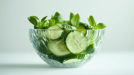 Miska wypełniona plasterkami zielonej papryki, ustawiona na białym tle, oferuje estetyczne i zdrowe przedstawienie warzyw..