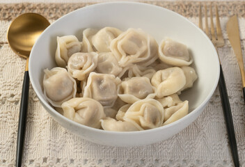 Homemade traditional mushroom dumplings, uszka