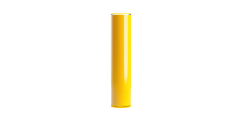 Tall yellow test tube isolated on transparent background
