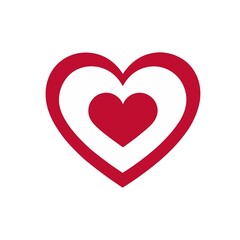 red heart on white background