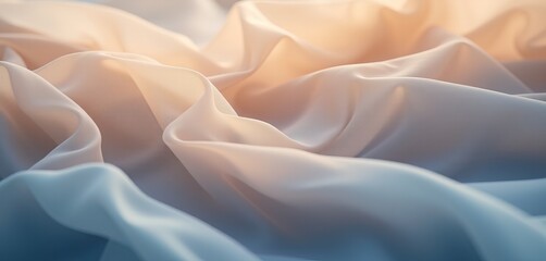 Fototapeta premium Soft pastel fabric folds with warm natural lighting
