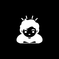 Person with Radiating Ideas (Curly Hair)
