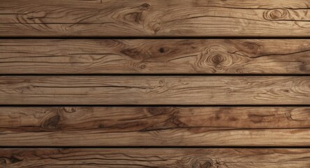 Obraz premium Close up view of wooden planks arranged horizontally, displaying unique grain pattern and rich brown tones. The texture and color variation highlight the natural beauty of the wood