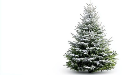 Fototapeta premium Snowy Christmas Tree Isolated on White Background