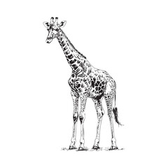 Naklejka premium giraffe sketch- isolated vector images of wild animal