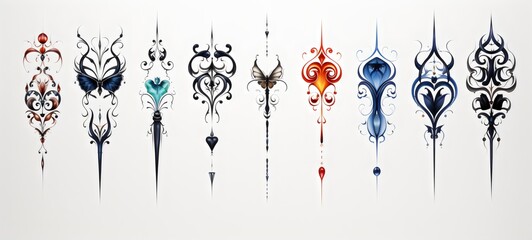 abstract line tattoo illustration on white background