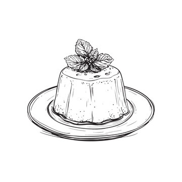 panna cotta vector design isolated on white background - panna cotta sketch