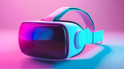 Vibrant Virtual Reality Headset Showcasing Futuristic Technology for Immersive Entertainment Experiences  Modern Digital Gadget with Innovative Design for Gaming Multimedia and Simulated Environments