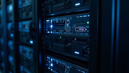 Obraz premium Server rack in a data center