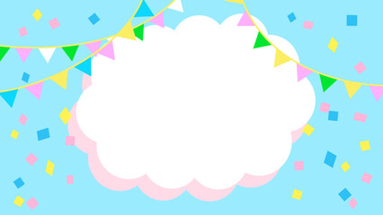 ガーランドと雲の壁紙素材