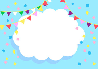 ガーランドと雲の壁紙素材