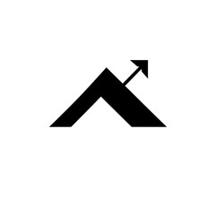 Obraz premium Growth and Progress: A simple yet powerful symbol of upward mobility and positive change. The arrow points upwards, suggesting a journey to higher ground.