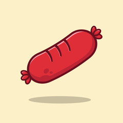 Cute Red Mini Sausage Illustration