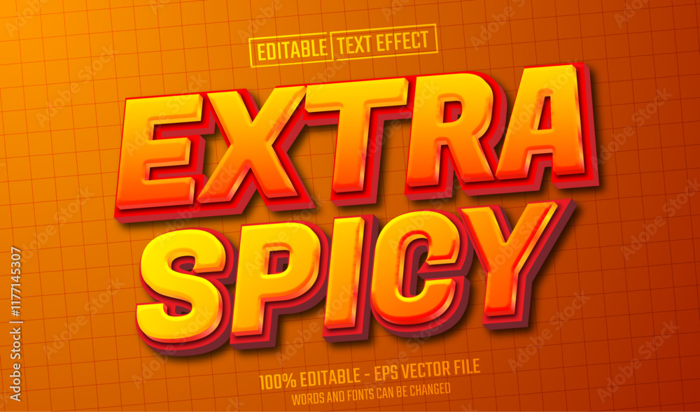 Canvas Prints extra spicy editable text effect