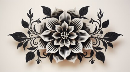 abstract floral tattoo design on white background