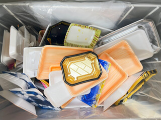 Generated ImageStyrofoam food container recycle box - obrazy, fototapety, plakaty
