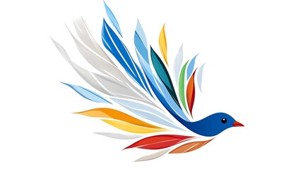 Fototapeta premium Abstract Colorful Bird Flying Bird Design Vector Illustration