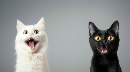 Cats expressing surprise curiosity