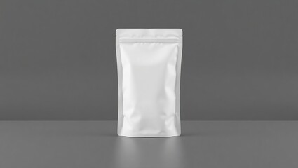 White Stand Up Pouch Mockup on Gray Background