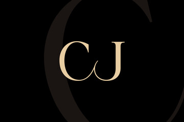 CJ or JC letter logo icon design. Classic style luxury initials monogram.