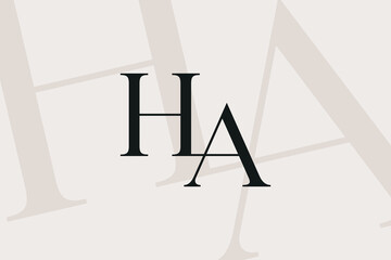 HA or AH letter logo icon design. Classic style luxury initials monogram.