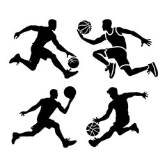 basketball players silhouettes