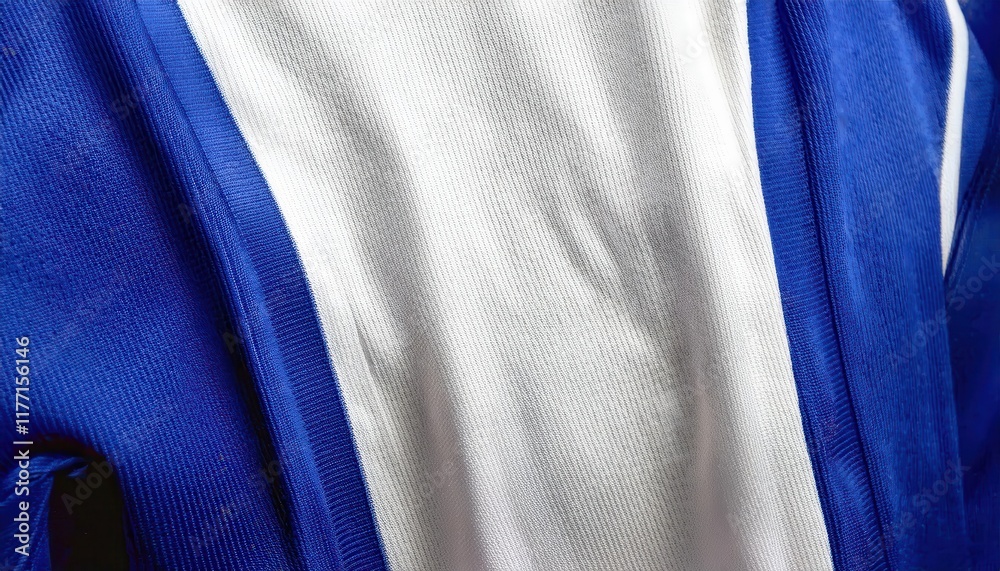 Poster close-up of textured blue and white fabric with intricate knit pattern, ideal for banners, web backg