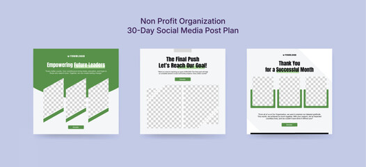 Colorful Fundraising Social Media Post Template, Charity Banner Design for Non-Profit Organizations