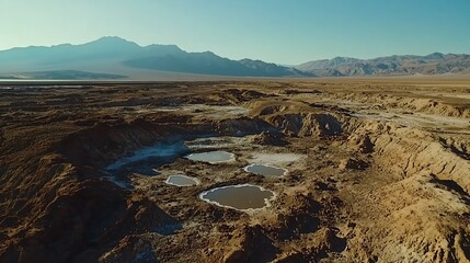 Desert landscape geology aerial
