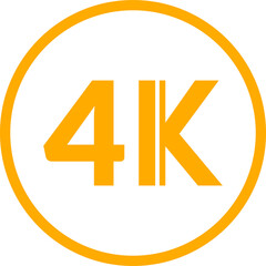 Yellow 4k ultra hd round icon