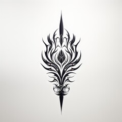 abstract line tattoo illustration on white background