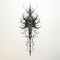 abstract line tattoo illustration on white background