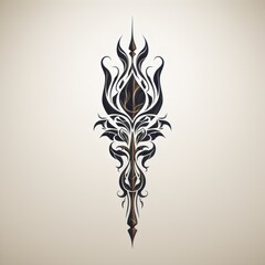 abstract line tattoo illustration on white background