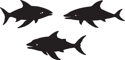 Obraz premium fish silhouettes - vector illustration, fishing