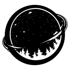 Green Planet Silhouette vector silhouette